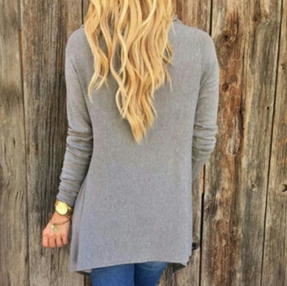 L⭐ Super Cute Gray Fringe Women's Cardigan NEW - Picture 3 of 6